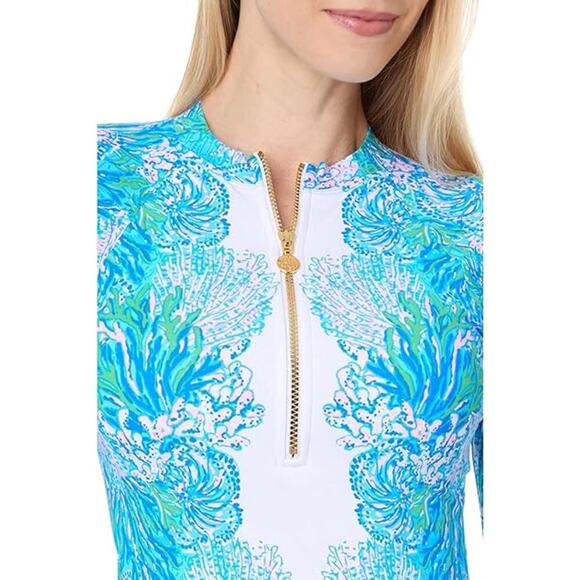 Lilly Pulitzer Women's Standard Nayte Rashguard Top Multicolor Size 4 NWT - Picture 4 of 13